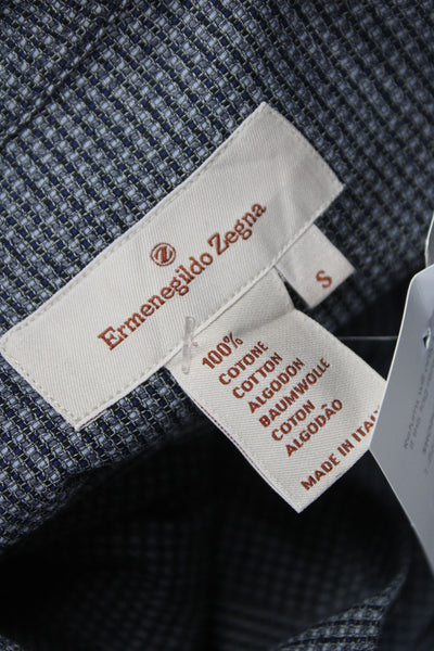 Ermenegildo Zegna Mens Button-Down Check Long Sleeve Dark Gray Size S