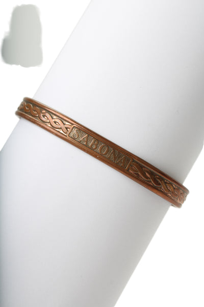 Sabona London Womens Copper Stamped Cuff Bracelet