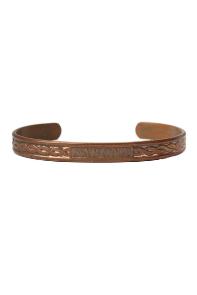Sabona London Womens Copper Stamped Cuff Bracelet