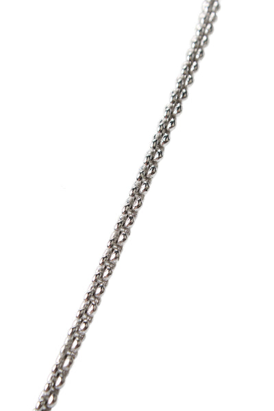 Swarovski Womens Silver Tone Black Crystal Pendant Necklace 17"