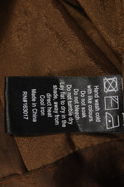 Lioness Women Military Jacket Brown Polyester Button Front Size S