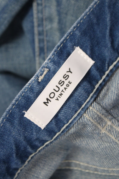 Moussy Womens Vintage Blue Tapered High Rise 100% Cotton Jeans Size 27