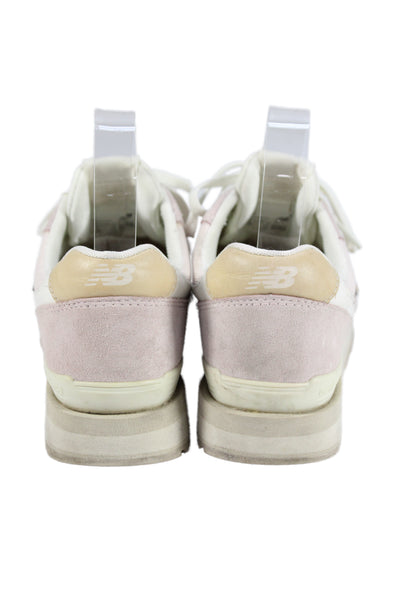 New Balance Womens Lace Up Logo Trainers Sneakers Pink White Suede Size 8