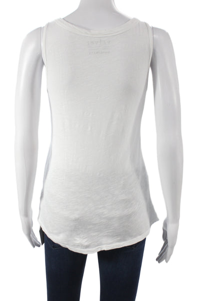 Velvet Womens Basic White Cotton Scoop Neck Sleeveless Tank Summer Size XS
