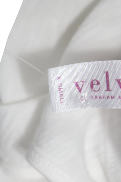 Velvet Womens Basic White Cotton Scoop Neck Sleeveless Tank Summer Size XS
