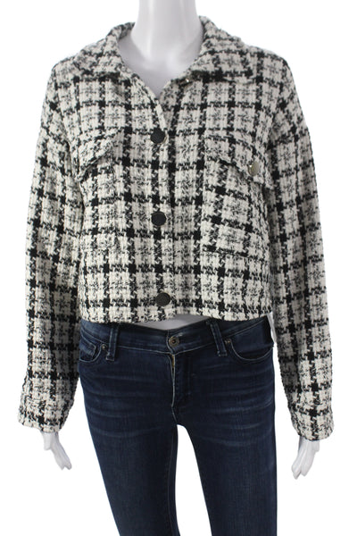 Free For Humanity Women Basic Jacket Black Checked Longsleeve Size One Size