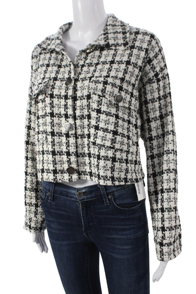 Free For Humanity Women Basic Jacket Black Checked Longsleeve Size One Size