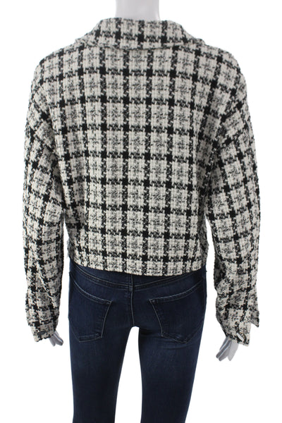 Free For Humanity Women Basic Jacket Black Checked Longsleeve Size One Size