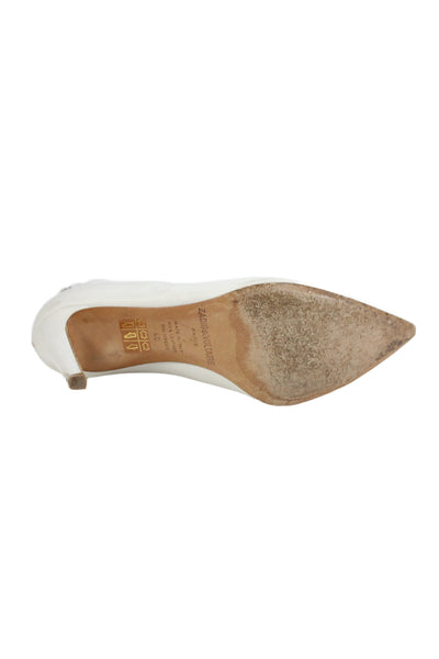 Zadig & Voltaire Womens Leather Pointed Toe Ankle Boots White Size 40 10
