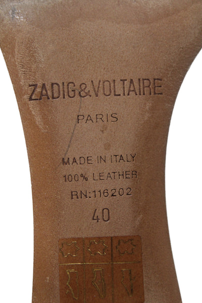 Zadig & Voltaire Womens Leather Pointed Toe Ankle Boots White Size 40 10