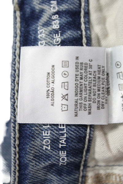 DL 1961 Womens Wide Leg Jeans Blue High Rise 31 Inseam Size 24