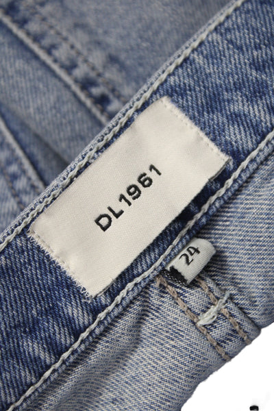 DL 1961 Womens Wide Leg Jeans Blue High Rise 31 Inseam Size 24