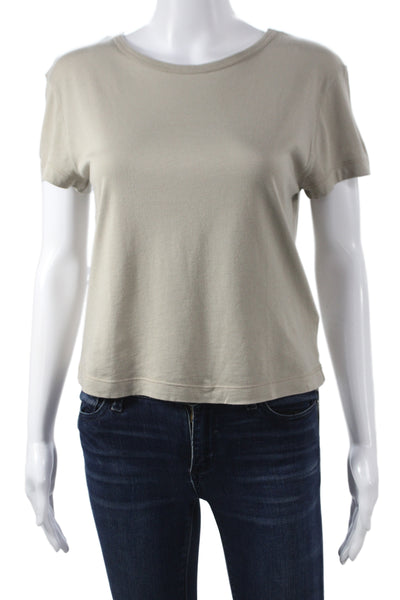 Agolde Womens Basic T-Shirt Beige Supima Cotton Crew Neck Short Sleeve Size XS