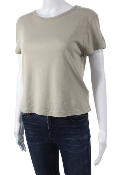 Agolde Womens Basic T-Shirt Beige Supima Cotton Crew Neck Short Sleeve Size XS