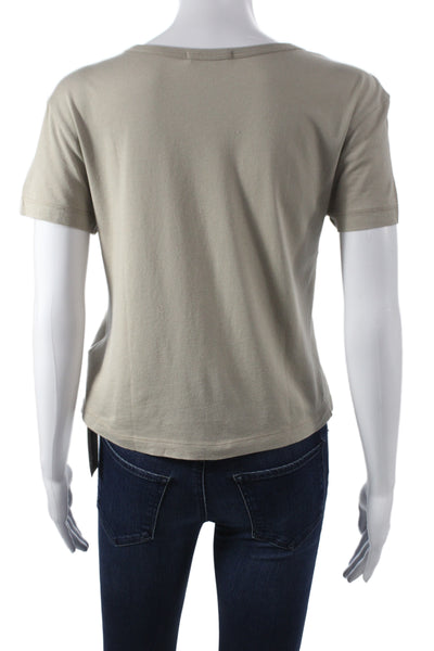 Agolde Womens Basic T-Shirt Beige Supima Cotton Crew Neck Short Sleeve Size XS