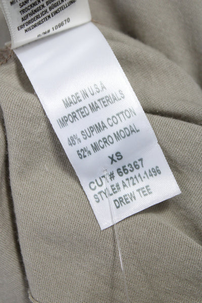 Agolde Womens Basic T-Shirt Beige Supima Cotton Crew Neck Short Sleeve Size XS