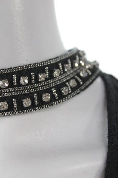 Generation Love Womens Black Linen Scoop Neck Tie Sleeveless Tank Size S
