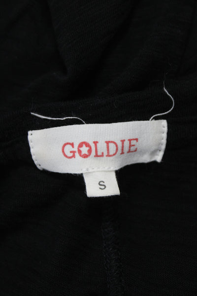 Goldie Women Basic Black V-Neck Pima Cotton Short Sleeve T-Shirt Size S