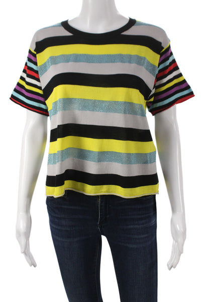 Replica Los Angeles Women Basic Multicolor Striped T-Shirt Size S