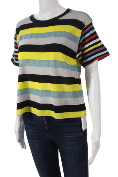Replica Los Angeles Women Basic Multicolor Striped T-Shirt Size S