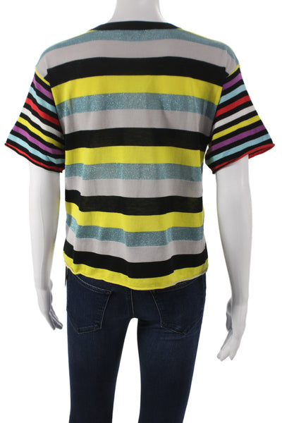 Replica Los Angeles Women Basic Multicolor Striped T-Shirt Size S