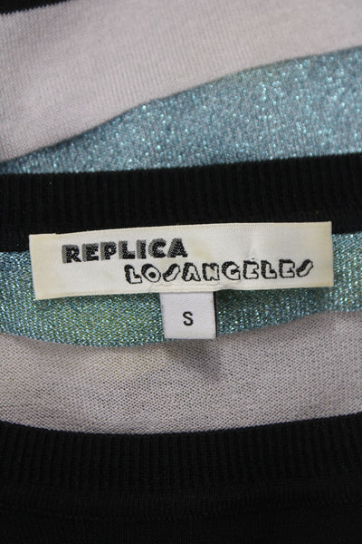 Replica Los Angeles Women Basic Multicolor Striped T-Shirt Size S