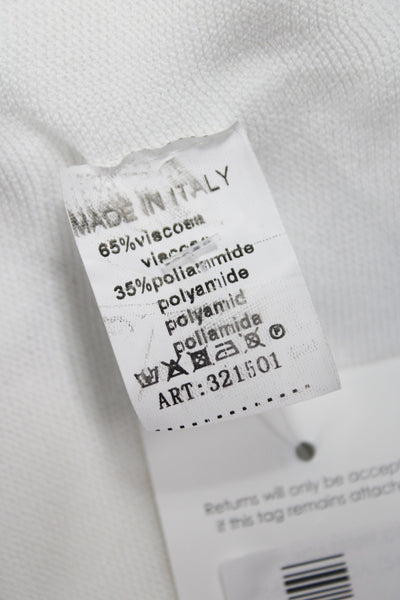 Alexandre Laurent Womens Basic V-Neck Tank White Sleeveless Size S