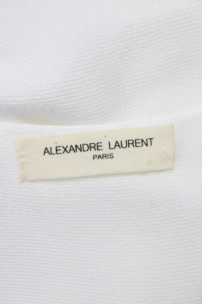 Alexandre Laurent Womens Basic V-Neck Tank White Sleeveless Size S