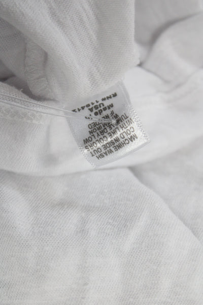 Monrow Womens Basic White Short Sleeve Round Neck T Shirt Size M