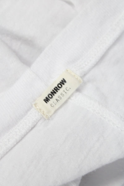 Monrow Womens Basic White Short Sleeve Round Neck T Shirt Size M