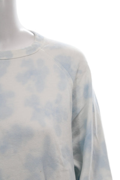 Leallo Women Blue Tie Dye 100% Cotton Pullover Crew Neck Pants Set Size S