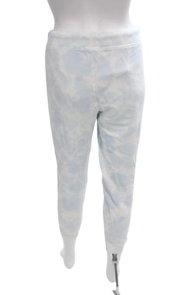 Leallo Women Blue Tie Dye 100% Cotton Pullover Crew Neck Pants Set Size S