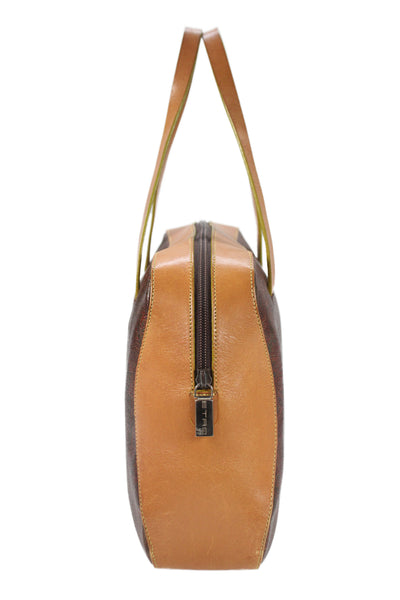 Etro Milano Womens Boston Leather Trim Paisley Print Shoulder Handbag Brown