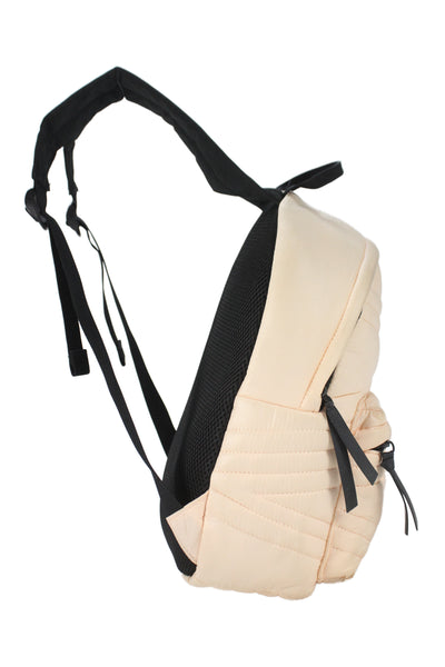 EA7 Emporio Armani Unisex Adults Small Quilted Zippered Backpack Beige