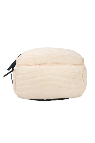 EA7 Emporio Armani Unisex Adults Small Quilted Zippered Backpack Beige