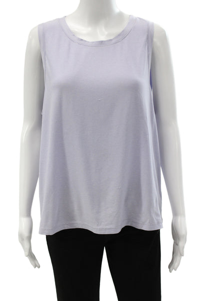 Beyond Yoga Womens Cropped Purple Polyester Tank Crew Neck Size L