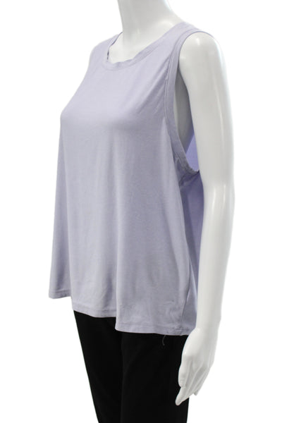 Beyond Yoga Womens Cropped Purple Polyester Tank Crew Neck Size L