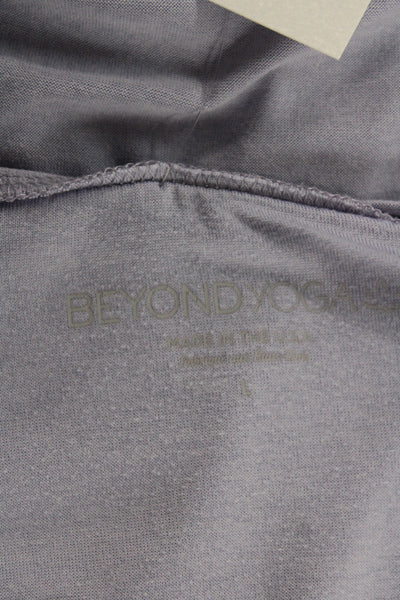 Beyond Yoga Womens Cropped Purple Polyester Tank Crew Neck Size L