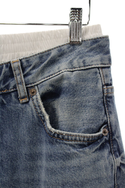 Zara Womens Wide Leg High Rise Blue Cotton Jeans Maternity Size 2