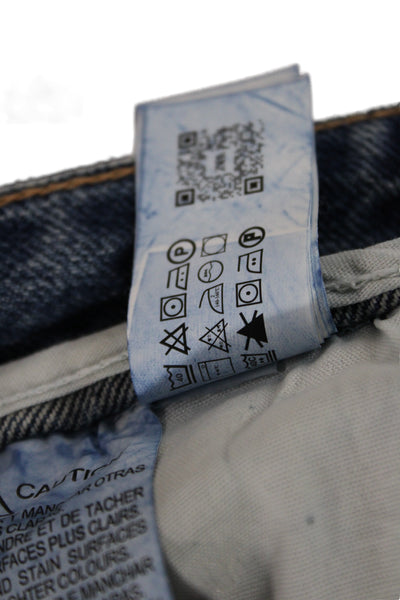 Zara Womens Wide Leg High Rise Blue Cotton Jeans Maternity Size 2