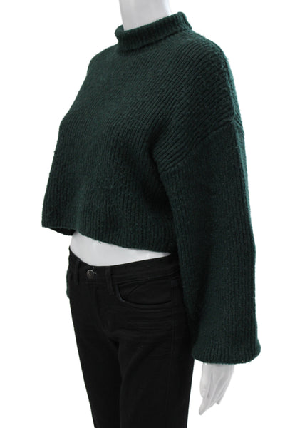 Monki Unisex Green Mock Neck Pullover Sweater Long Sleeve Size S