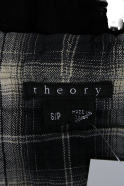 Theory Womens Full-zip Hoodies Black 100% Cashmere Drawstring Long Sleeve Size S