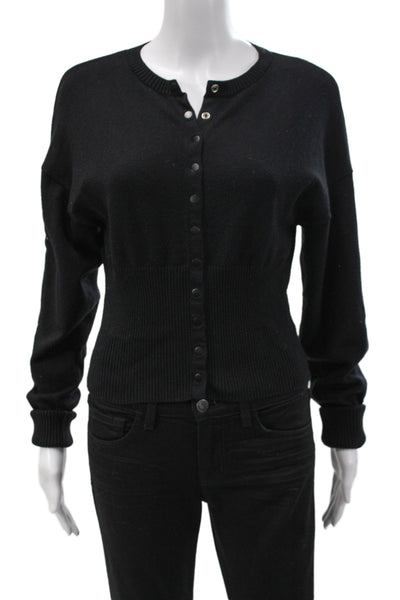 Lioness Unisex Black Cardigan Sweater Crew Neck Button Long Sleeve Size S