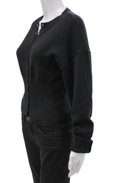 Lioness Unisex Black Cardigan Sweater Crew Neck Button Long Sleeve Size S