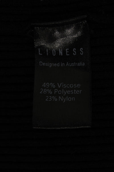 Lioness Unisex Black Cardigan Sweater Crew Neck Button Long Sleeve Size S