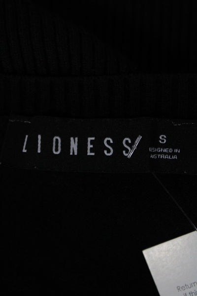 Lioness Unisex Black Cardigan Sweater Crew Neck Button Long Sleeve Size S
