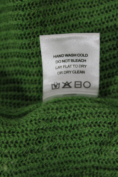 Staud Unisex Cardigan Green Collared Button Wool Nylon Long Sleeve Size M