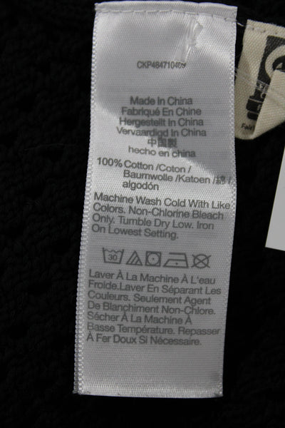 Madewell Unisex Black Cotton Collared Cardigan Long Sleeve Button Size M