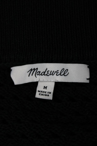 Madewell Unisex Black Cotton Collared Cardigan Long Sleeve Button Size M