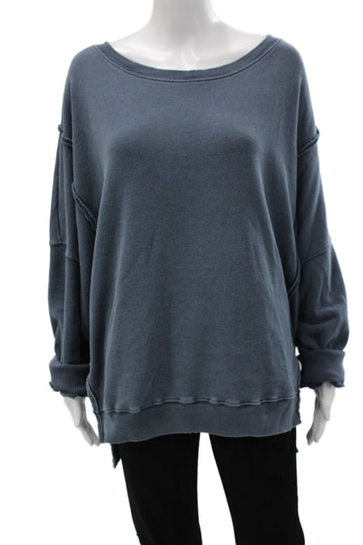 We The Free Womens Pullover Sweatshirt Dark Blue Long Sleeve Size S
